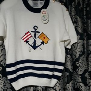 Vintage Cape Isle Knitters Nautical Sweater